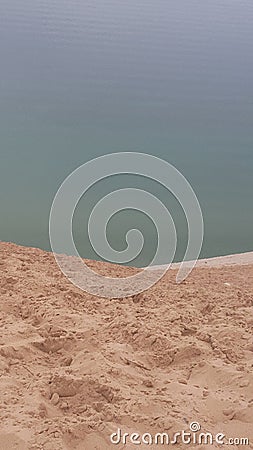 Lake michigan sand dune hot Stock Photo