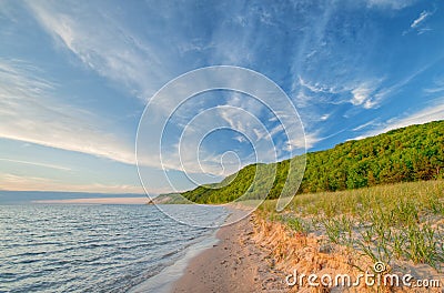 Lake Michigan Shoreline Stock Photo