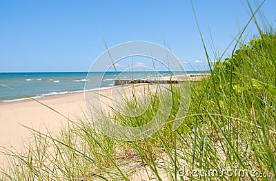 Lake Michigan Shoreline Stock Photo