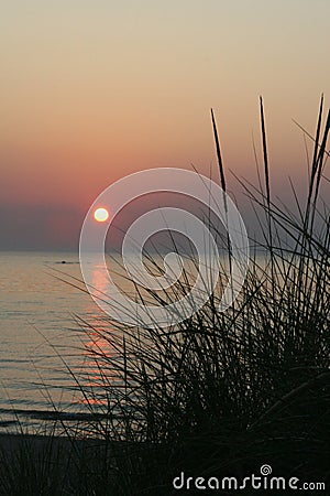 Lake Michigan Sunset Stock Photo