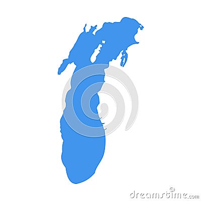 Lake Michigan vector map silhouette illustration. Travel lake michigan symbol Vector Illustration
