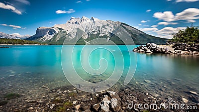 Lake Minnewanka Stock Photo