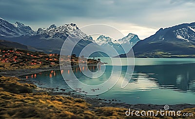 Lake Mirador Condor in Chile Stock Photo