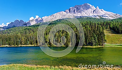 Lake Misurina Italian Dolomites Stock Photo