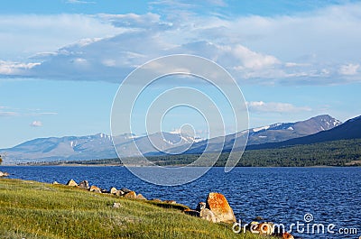 Lake in Mongolia Stock Photo