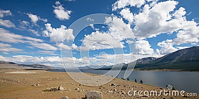 Lake in Mongolia Stock Photo