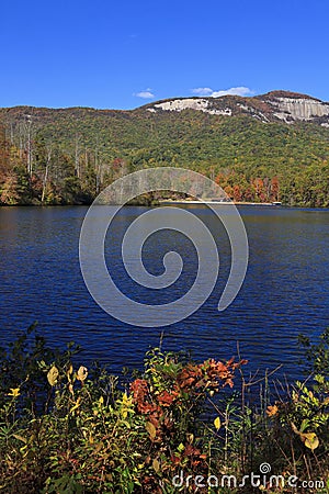 Lake and Mountains in the Fall Stock Photo