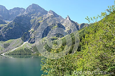 Lake in mountains Stock Photo