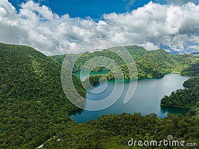 Lake in the mountains. Philippines. Stock Photo