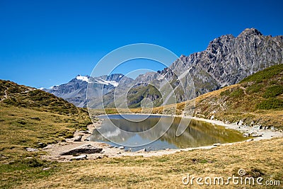 Lake of the nail, Lac du clou, in Pralognan, french alps Stock Photo