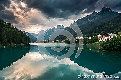 Lake near Auronzo di Cadore, Italy Stock Photo