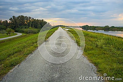 Lake Okeechobee Levy Stock Photo