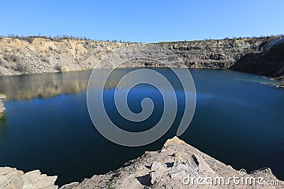Lake in old quarry Stock Photo