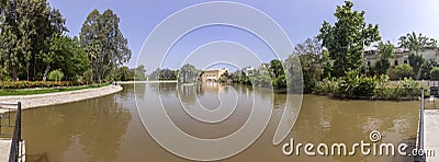 Lake panoramic of Jnan Sbil Bou Jeloud Gardens, in Fez Stock Photo