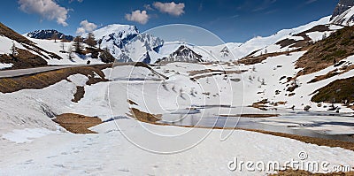 Lake on the pass Col De Vars, Alps, France Stock Photo