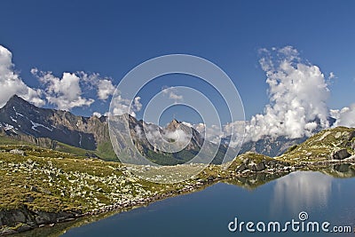 Lake on Pfitscger joch Stock Photo