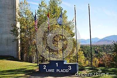 Lake Placid Olympic Champion Podium, New York Editorial Stock Photo