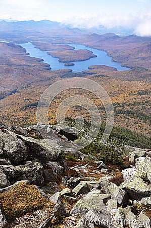 Lake Placid and Whiteface Mountain, New York Stock Photo