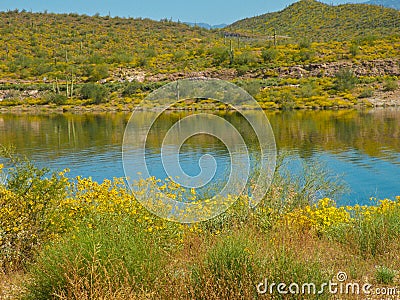 Lake Pleasant reflection Stock Photo