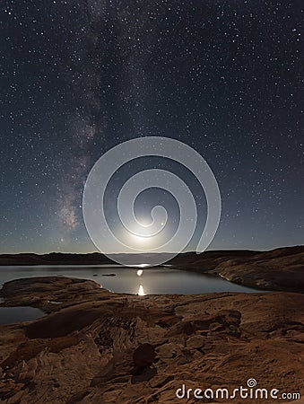 Lake Powell at Night Stock Photo