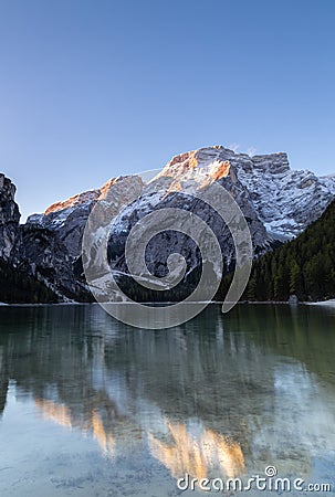 Lake Prags, South Tyrol Stock Photo
