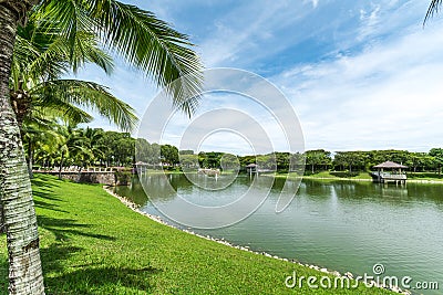The lake at S2 City Park, Seremban 2, Malaysia Stock Photo