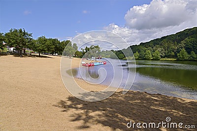 Lake of Saint-PÃ©e-sur-Nivelle in France Stock Photo