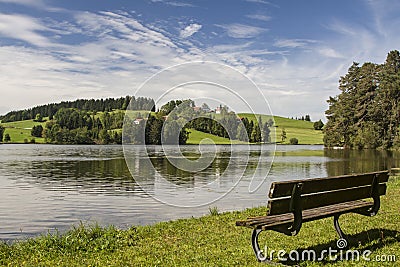 Lake Schwalten in Allgaeu Stock Photo