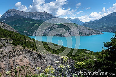 Lake of Serre Poncon Stock Photo