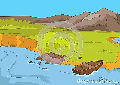 Lake Shore Vector Illustration