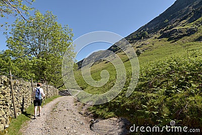 Lake shore path, Ullswater Editorial Stock Photo