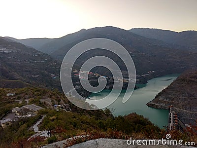 Lake side view of Ganga river Stock Photo