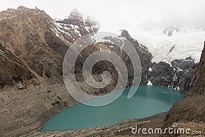 Lake Sucia with glaciers around Stock Photo