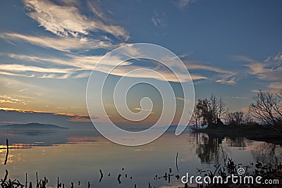 Lake sunset, almost a painting Stock Photo