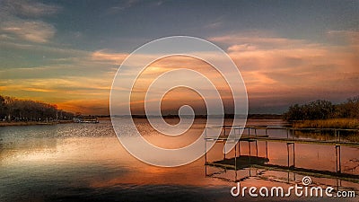 Lake sunset Stock Photo