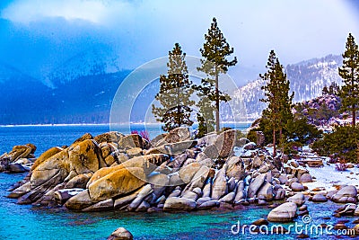 Lake Tahoe Winter Stock Photo