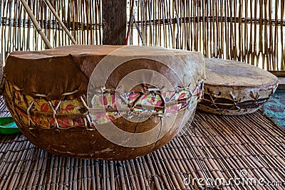 Lake Tana, Ethiopia - Feb 05, 2020: Zege Peninsula in Lake Tana. Ura Kidane Mehret Church from 16th century Editorial Stock Photo