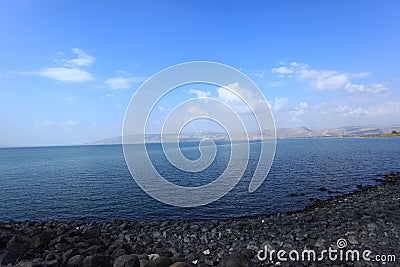 Lake Tiberias or Sea of Galilee or Kinneret Stock Photo