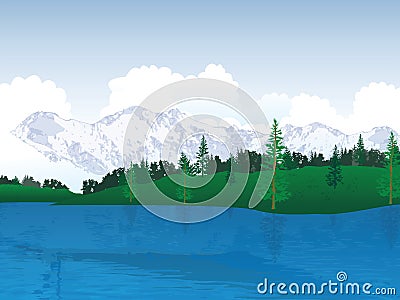 Lake view landscape Stock Photo