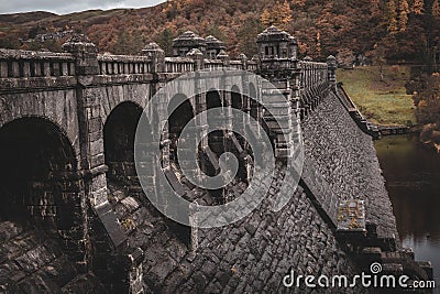 Lake Vyrnwy Magnificent Dam in Powys, Wales Stock Photo