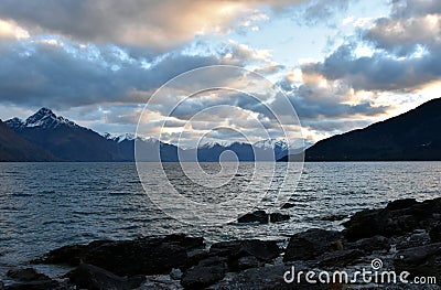 Lake Wakatipu from Kelvin Heights Stock Photo