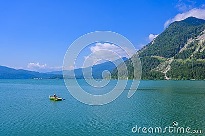 Lake Walchensee - close to mountain Herzogstand and Kochel am See - beautiful travel destination in Bavaria, Germany Stock Photo