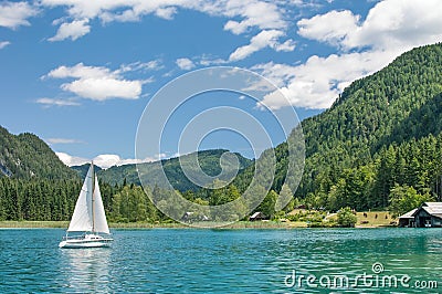 Lake Weissensee,Carinthia,Austria Stock Photo