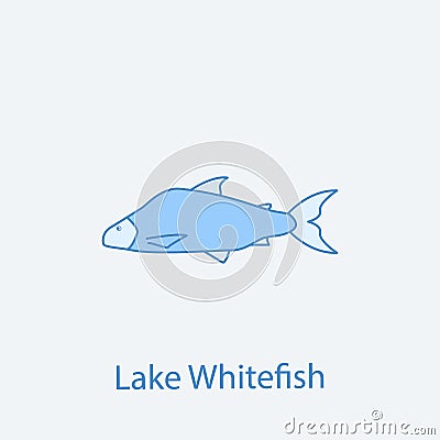 lake whitefish 2 colored line icon. Simple light and dark blue element illustration. lake whitefish concept outline symbol design Cartoon Illustration