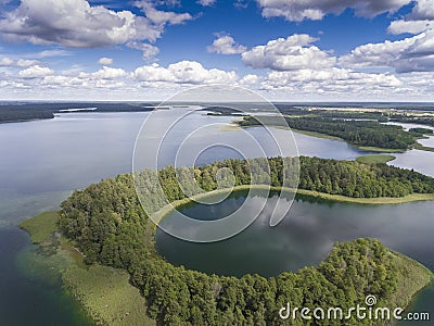 Lake Wigry National Park. Suwalszczyzna, Poland. Blue water and Stock Photo