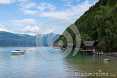 Lake Wolfgang in summer, Austria Stock Photo