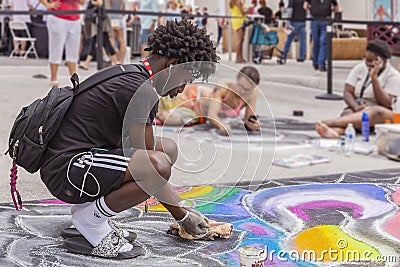 Lake Worth, Florida, USA Fab 23-24, 2019 25Th Annual Street Painting Fest Editorial Stock Photo