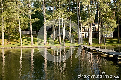 Lakefront Home Stock Photo
