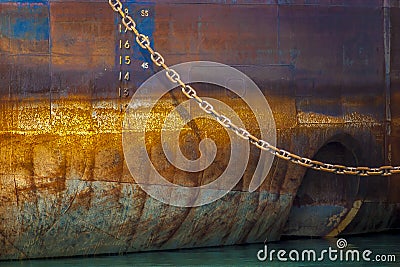 Bow detail of Great Lakes ship Stock Photo