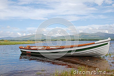 Lakes of Killarney moored boat Stock Photo